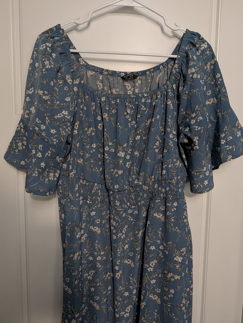 BloomChic Blue Floral Short Sleeve Dress - Picture 6 of 9